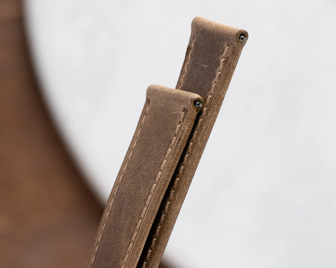 Leather Watch Strap - Light Brown Full Stitch